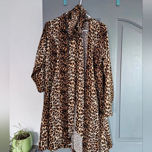 Leopard Cozy Cardigan - Matching Headband And Sash - Vixen By Micheline Pitt - Picture 3 of 7